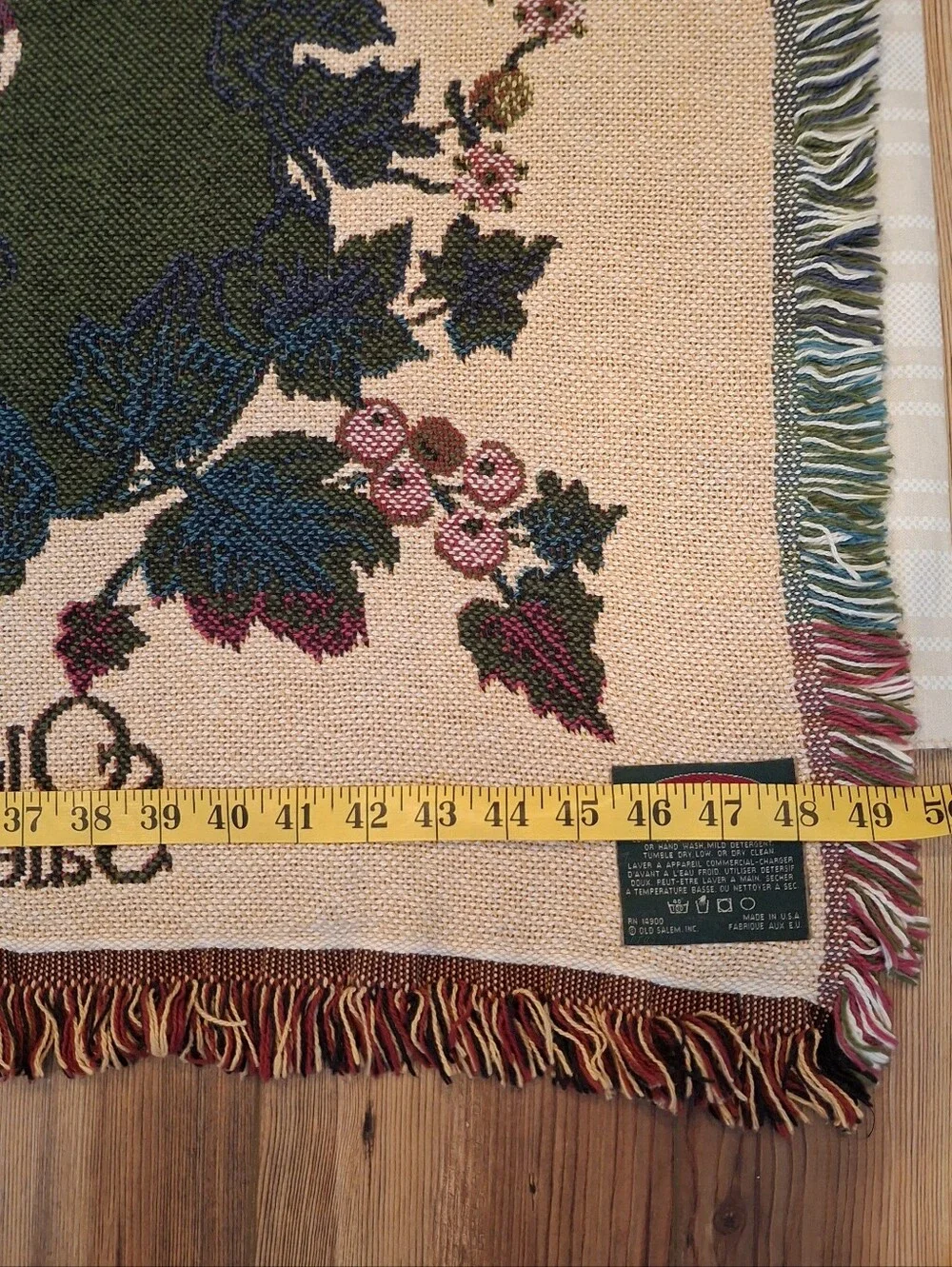 Vtg Bob Timberlake Home Collection Old Salem Floral Tree Tapestry Throw Blanket